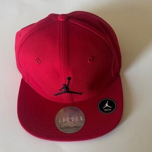 Jordan Youth Red Cap with Black Logo